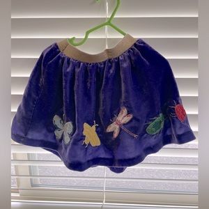 Mini Boden little girl purple velvet skirt